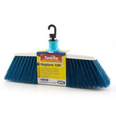 Broom White With Blue Bristles with Handle
